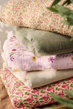 Ib Laursen Quilt w red, green, and orange flower vines