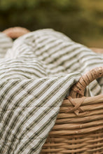 Ib Laursen Quilt sand w/olive stripes