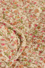 Ib Laursen Quilt w red, green, and orange flower vines