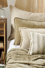 IB Cushion cover and inner f/headboard cushion eucalyptus green, front quilted, backside w/tie bands