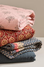 Ib Laursen Quilt light pink w/dark grey block pattern