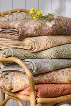 Ib Laursen Quilt dusty bordeaux w/blue, yellow and green flowers