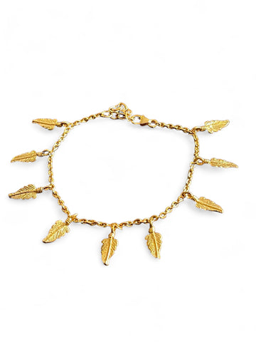 Feather chain bracelet Gold