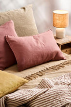 Ib Laursen Quilt sand w/dusty plum stripes
