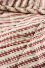 Ib Laursen Quilt sand w/dusty plum stripes