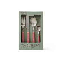 HKLiving 70s stainless steel cutlery: raspberry (set of 16)