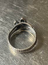 925 silver Double snake ring - Oxidised