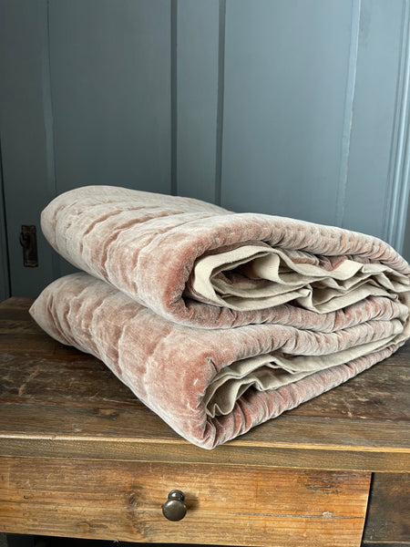 Maitri: Stonewashed Velvet quilt - CLAY