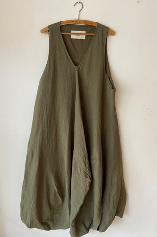 WDTS Mischa Dress Olive Green Linen