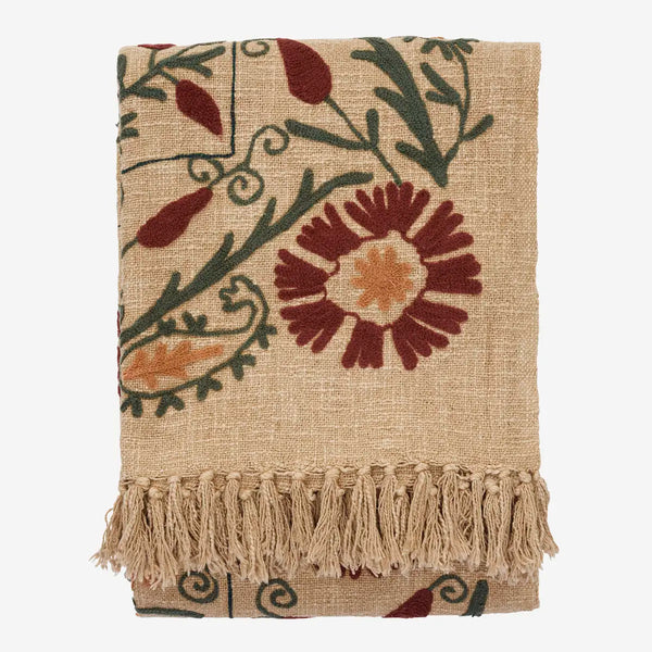 Madam Stoltz Suzani embroidered throw