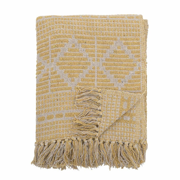 Gutte Throw, Yellow, Recycled Cotton