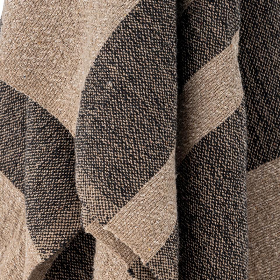 Temi Throw, Black, Recycled Cotton