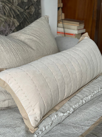 Maitri : Stonewashed Velvet Cushion- old Pink (30x90)