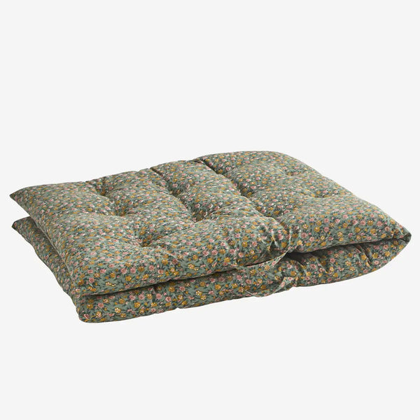 Madam Stoltz Printed Cotton Mattress - Dusty Green, aqua, honey, rose