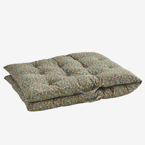 Madam Stoltz Printed Cotton Mattress - Dusty Green, aqua, honey, rose