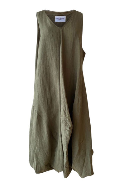 WDTS Mischa Dress Olive Green Linen