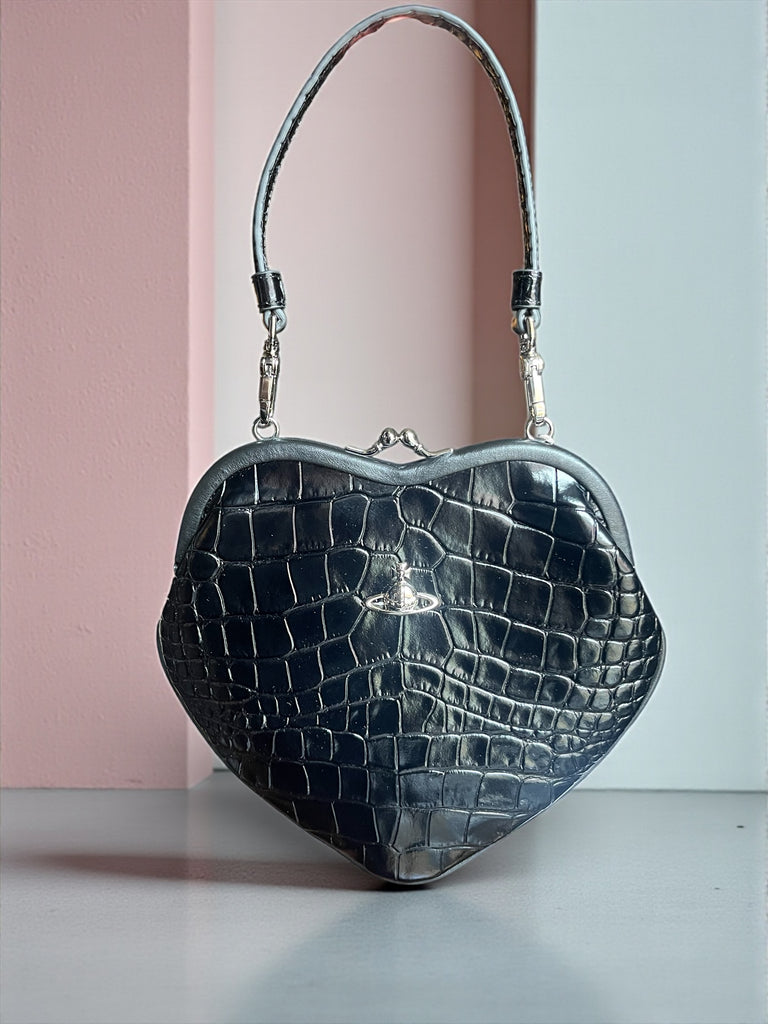 Vivienne Westwood Belle heart frame purse black