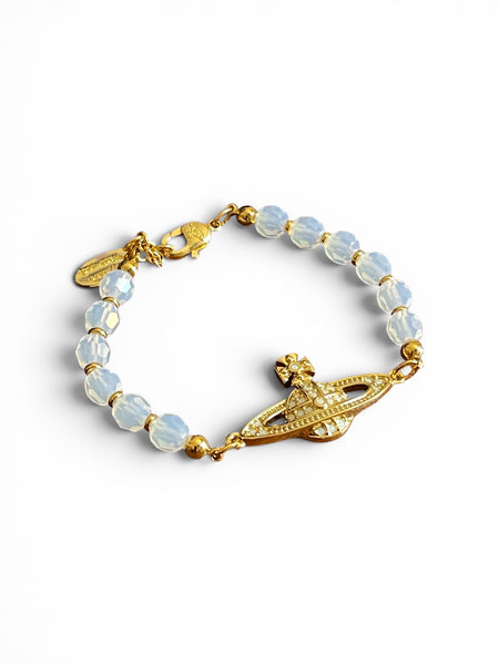 Vivienne Westwood Messaline Bracelet - Gold / White Opal