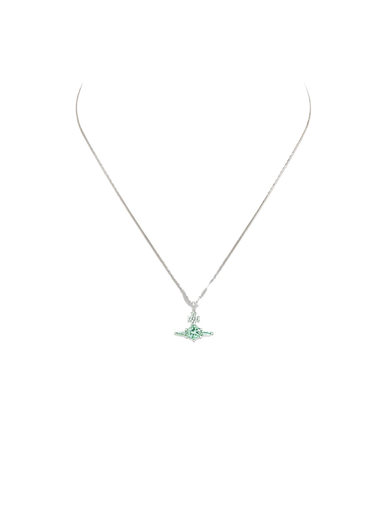 Vivienne Westwood OFELIA PENDANT - PLATINUM / LIGHT GREEN