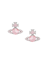 Vivienne Westwood ONDINA EARRINGS - PLATINUM / PINK CZ