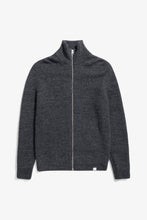 AW26 Norse Projects Hagen Wool Cotton Rib Full Zip Jacket, Dark Grey Melange