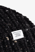 AW26 Norse Projects Donegal Wool Rib Beanie, Charcoal Melange