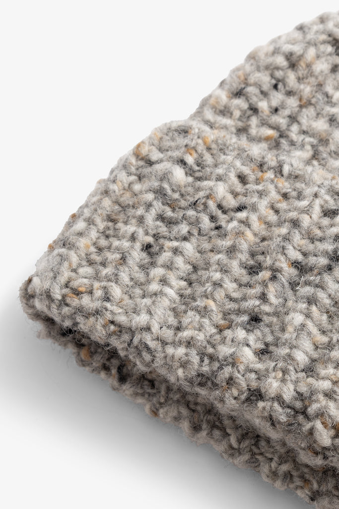 AW26 Norse Projects Donegal Wool Rib Beanie, Light Grey Melange