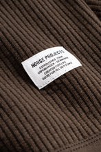 AW26 Norse Projects Teno Cotton Hemp Military Rib Zip Cardigan, Delicioso Brown