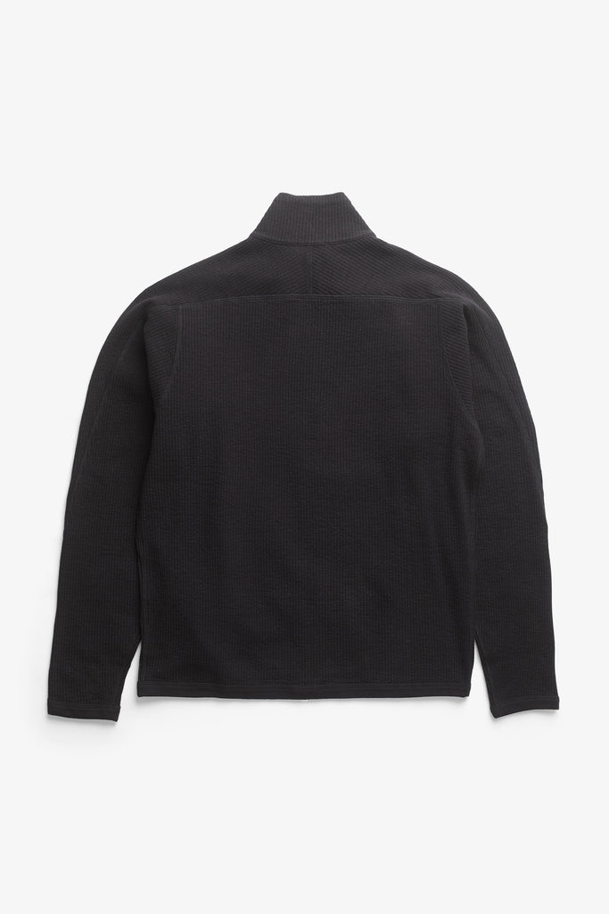 AW26 Norse Projects Teno Cotton Hemp Military Rib Zip Cardigan, Black