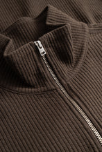 AW26 Norse Projects Teno Cotton Hemp Military Rib Zip Cardigan, Delicioso Brown