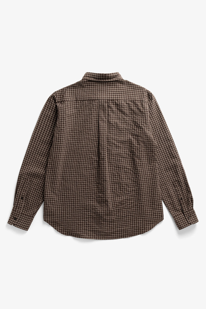 AW26 Norse Projects Kongshoved Check Relaxed Shirt, Delicioso Brown