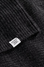 AW26 Norse Projects Gullverket Cotton Wool Rib Cardigan, Dark Grey Melange
