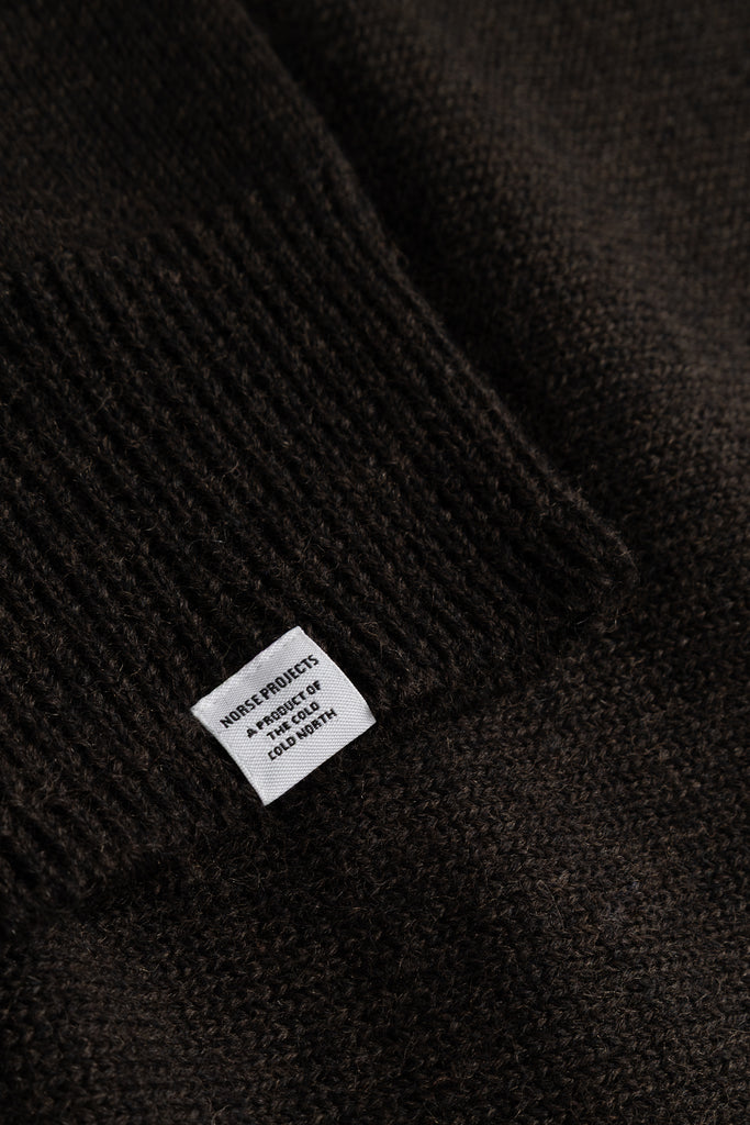 AW26 Norse Projects Sagvatnet Wool Roll Neck Sweater, Delicioso Brown