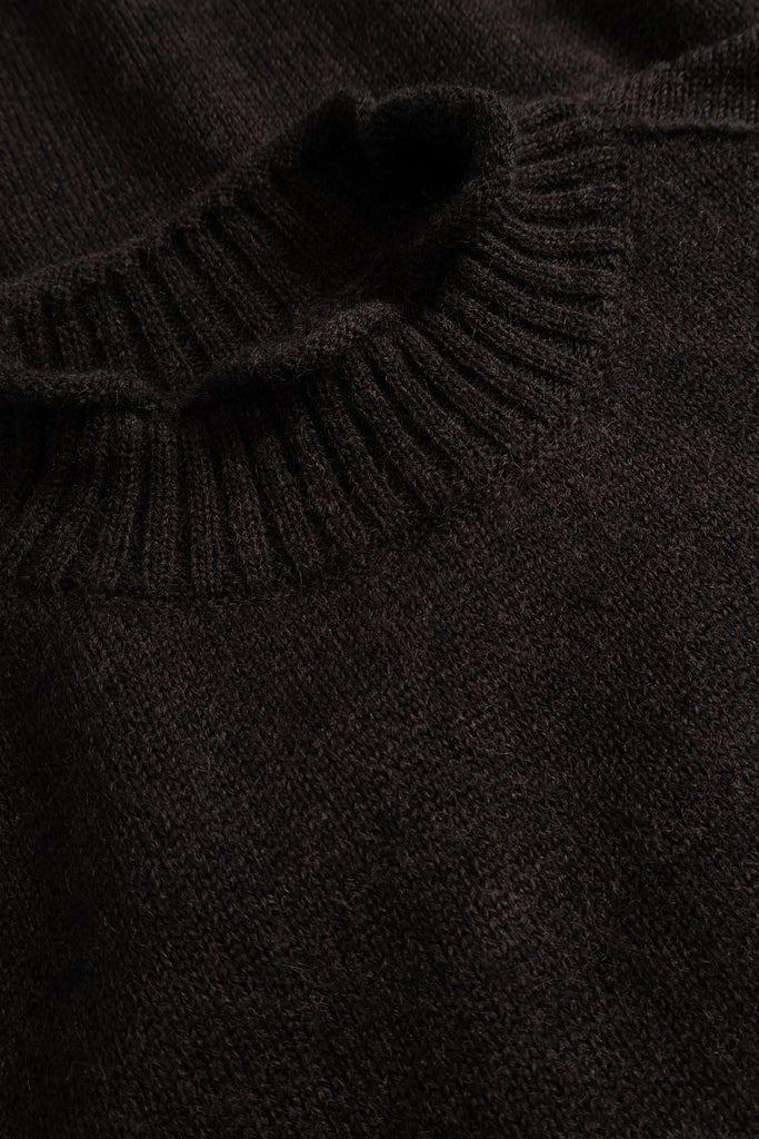 AW26 Norse Projects Sagvatnet Wool Roll Neck Sweater, Delicioso Brown