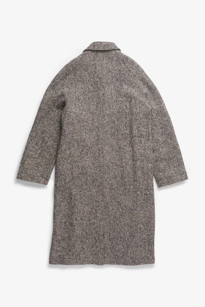 AW26 Norse Projects Reilstad Donegal Wool Balmacaan Raglan Coat, Charcoal Melange