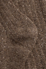 AW26 Norse Projects Bykle Neps Wool Rib Sock, Walnut