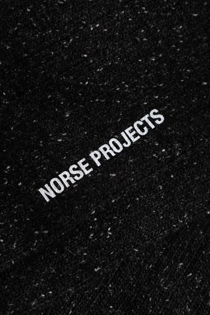 AW26 Norse Projects Bykle Neps Wool Rib Sock, Charcoal Melange