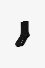 AW26 Norse Projects Bykle Neps Wool Rib Sock, Charcoal Melange