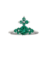 Vivienne Westwood FEODORITA RING - PLATINUM / MINT GREEN CZ