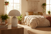 Elara lamp - Papier Mâché & Iron in NATURAL GREY