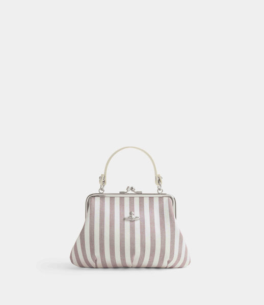Vivienne Westwood AW26 GRANNY FRAME PURSE BURGUNDY STRIPE
