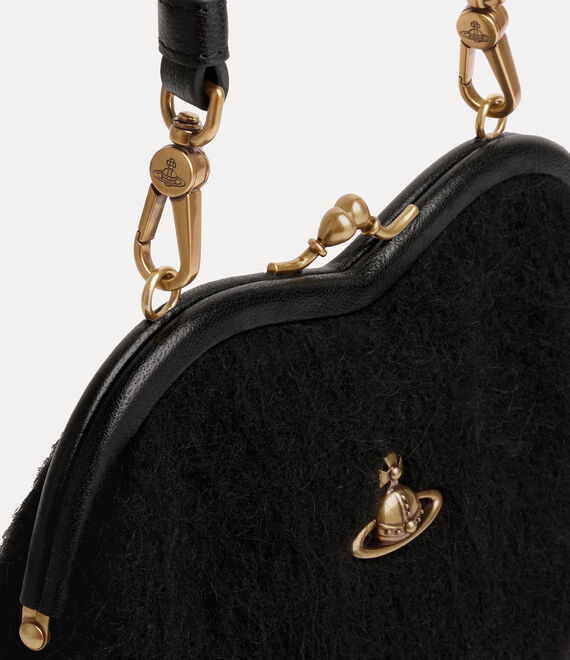 Vivienne Westwood mohair effect Belle heart frame purse