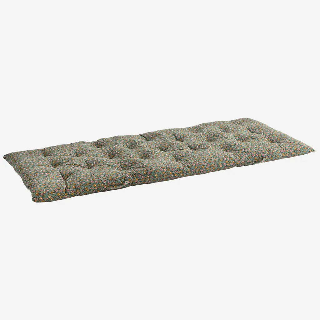 Madam Stoltz Printed Cotton Mattress - Dusty Green, aqua, honey, rose