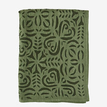 Madam Stoltz Handmade cutwork green throw 130x220cm