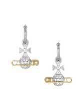 Vivienne Westwood HECTORINA HOOP EARRINGS - PLATINUM / GOLD / WHITE CZ