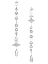 Vivienne Westwood Broken Pearl Earrings Platinum