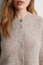 Second Female Andrea Knit Rib Cardigan - Light Beige Melange