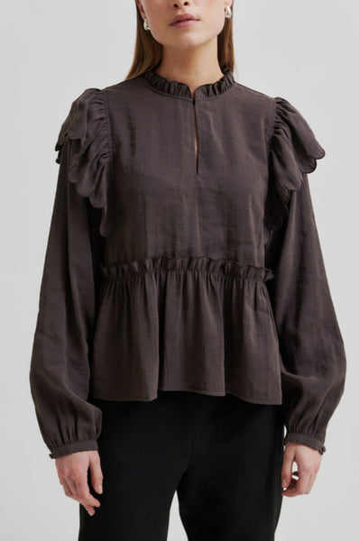 Second Female Terra Frill Blouse Chocolate Plum