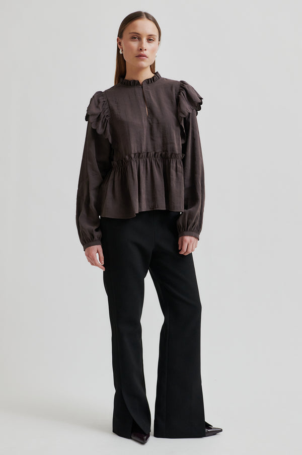 Second Female Terra Frill Blouse Chocolate Plum