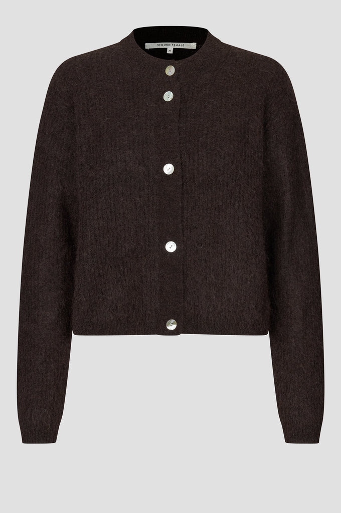 Second Female Andrea Knit Rib LS Cardigan